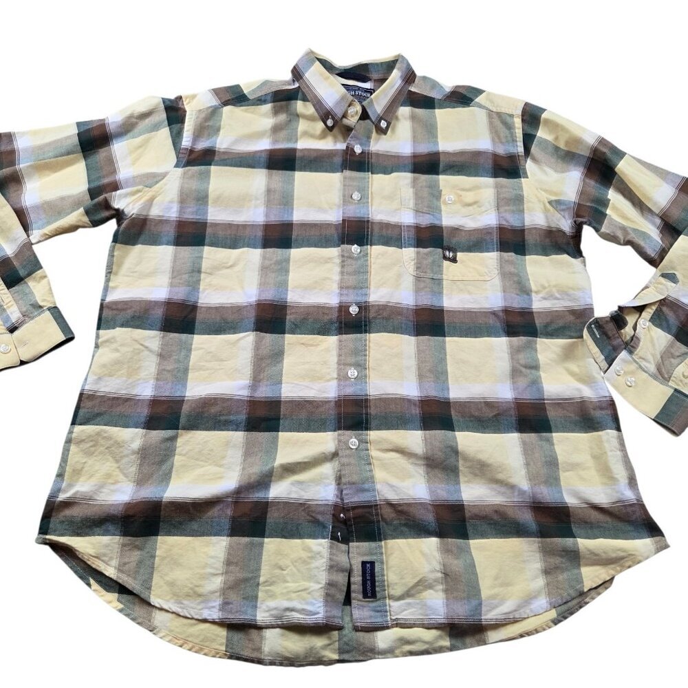 Panhandle Slim Roughstock Shirt Mens XL Plaid Long Sleeve Button Down Western
